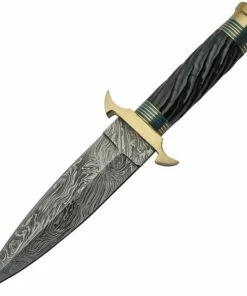 Damascus Twisted Horn Dagger