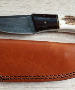 Damascus Fixed Blade Stag and Wood -Crkt Sales Store damascus fixed blade stag and wood 2