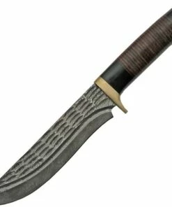 Damascus Horn and Leather Hunter