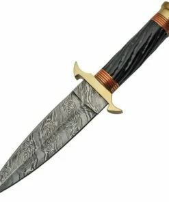 Damascus Twisted Horn Dagger